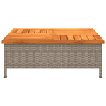 Szürke polyrattan és akácfa kerti asztal 70 x 70 x 25 cm 5