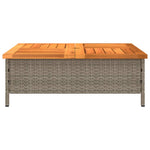 Szürke polyrattan és akácfa kerti asztal 70 x 70 x 25 cm 6
