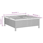 Szürke polyrattan és akácfa kerti asztal 70 x 70 x 25 cm 10