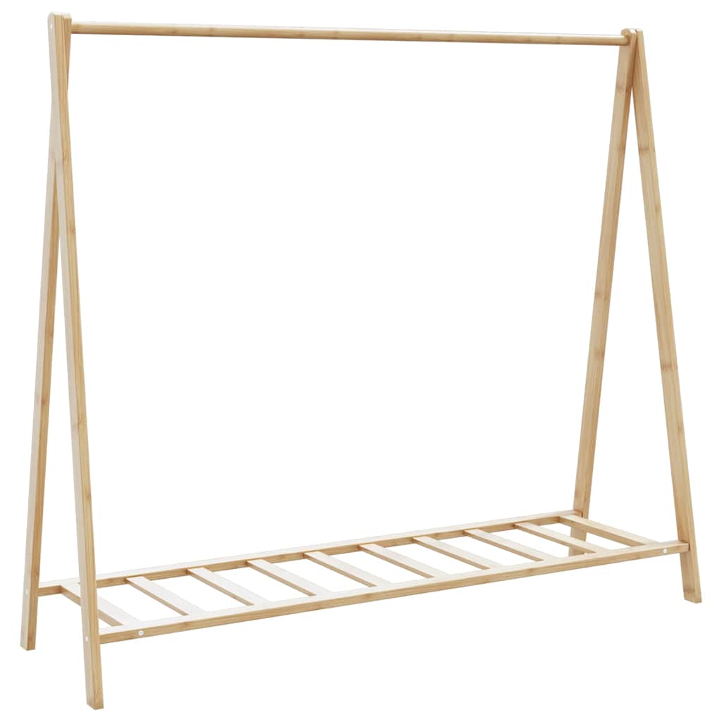 Bambusz ruhaállvány polcokkal 106 x 34 x 102 cm