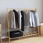 Bambusz ruhaállvány polcokkal 106 x 34 x 102 cm 3