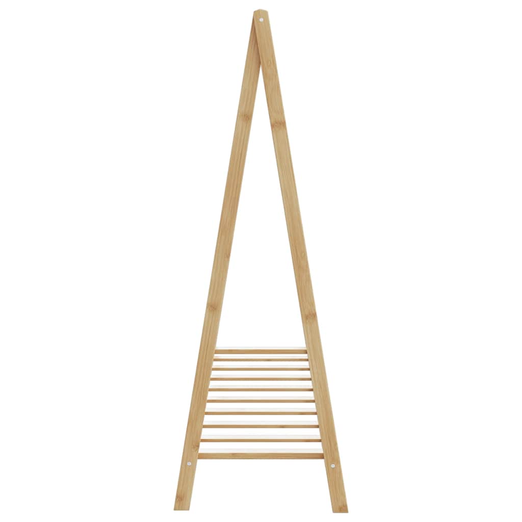Bambusz ruhaállvány polcokkal 106 x 34 x 102 cm 5