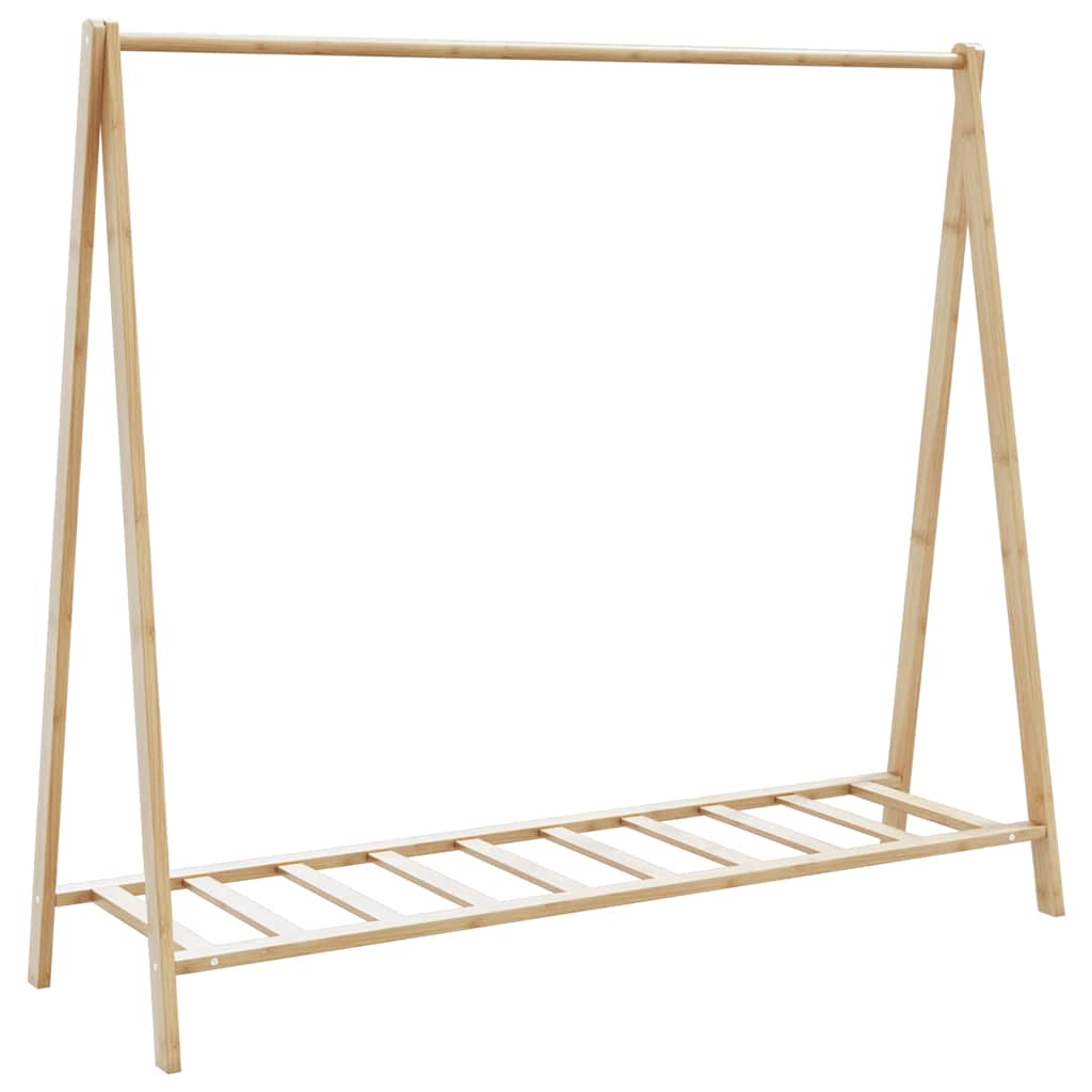 Bambusz ruhaállvány polcokkal 106 x 34 x 102 cm 6