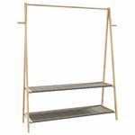 Bambusz ruhaállvány polcokkal 132 x 45,5 x 150,5 cm