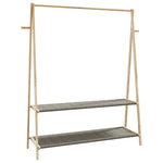 Bambusz ruhaállvány polcokkal 132 x 45,5 x 150,5 cm 6