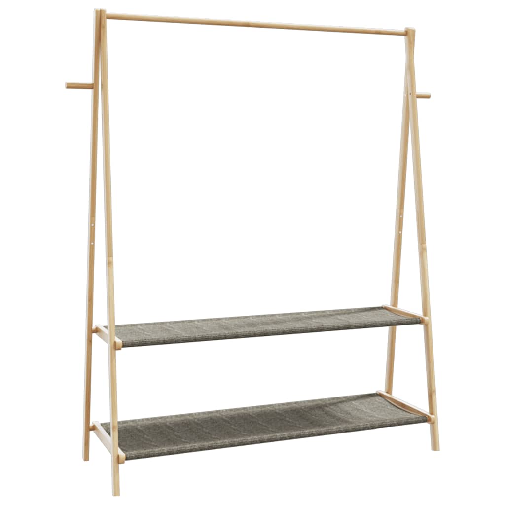 Bambusz ruhaállvány polcokkal 132 x 45,5 x 150,5 cm 6