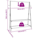 Bambusz ruhaállvány polcokkal 132 x 45,5 x 150,5 cm 9