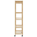 Bambusz ruhaállvány polcokkal és kerekekkel 90x40x179,5 cm 4