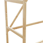 Bambusz ruhaállvány polcokkal és kerekekkel 90x40x179,5 cm 6