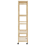 Bambusz ruhaállvány polcokkal és kerekekkel 110x40x180 cm 4
