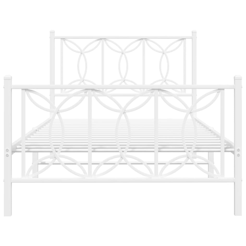 Fehér fém ágykeret fej- és lábtámlával 100x200 cm 4