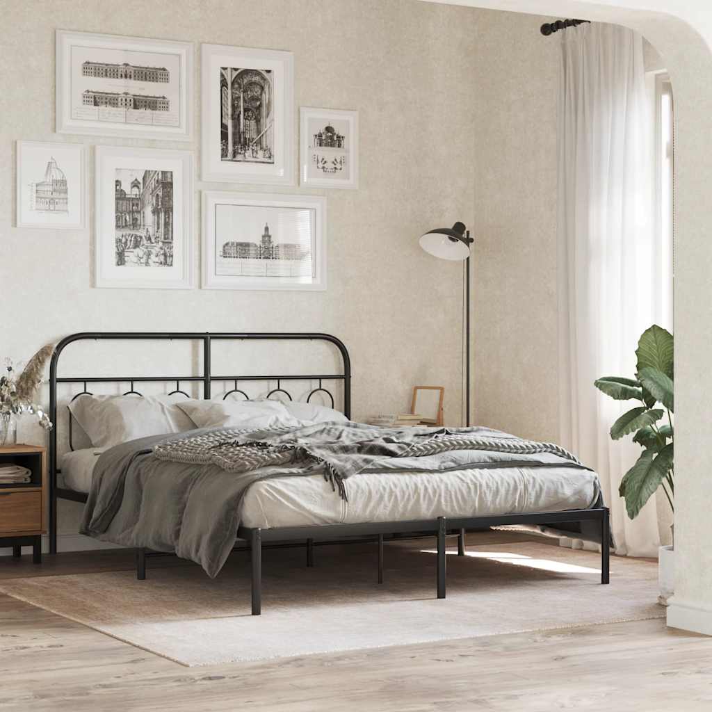 Fekete fém csere fejtámla 137 cm