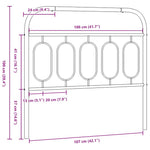 Fehér fém csere fejtámla 107 cm 6