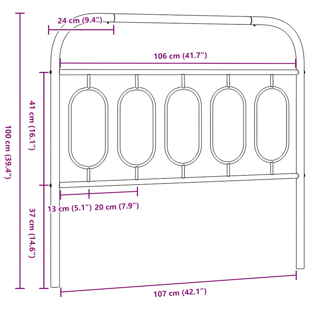 Fehér fém csere fejtámla 107 cm 6