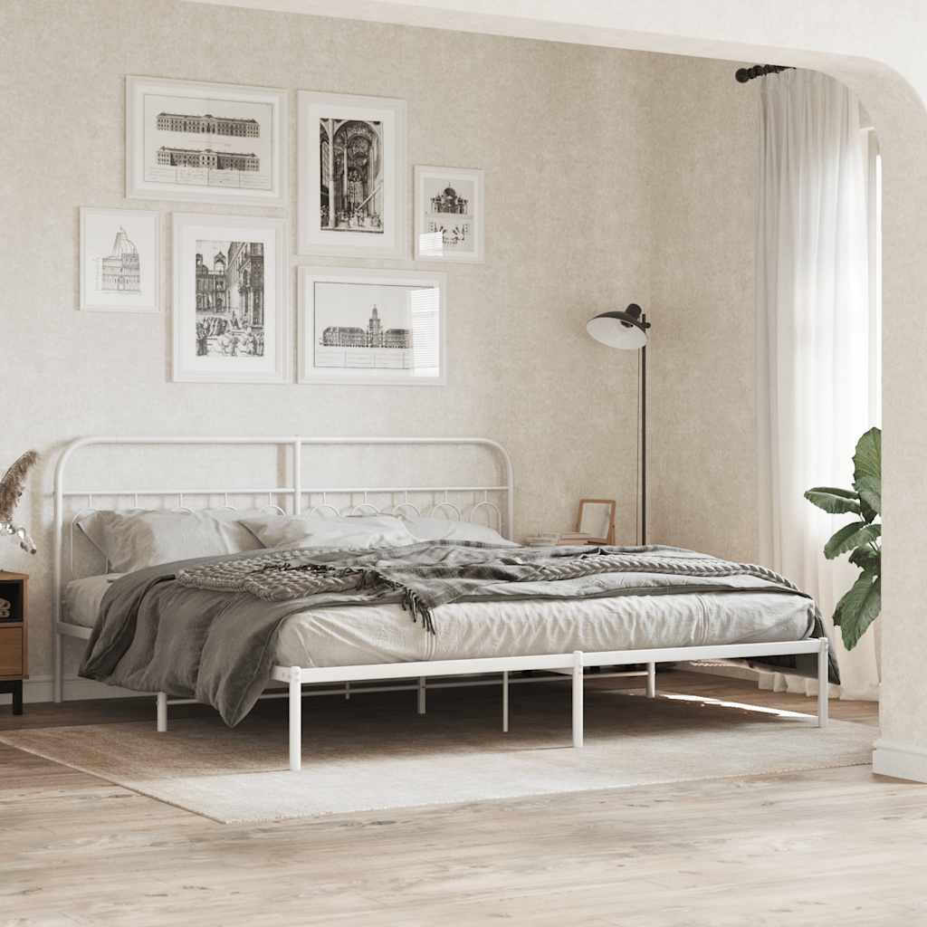 Fehér fém csere fejtámla 200 cm 3