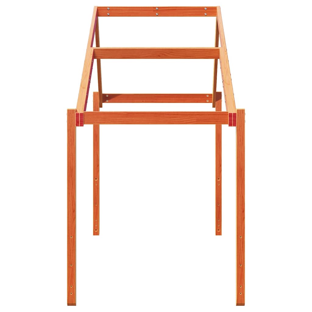 Viaszbarna tömör fenyőfa gyerekágytető 213 x 95,5 x 144,5 cm 5