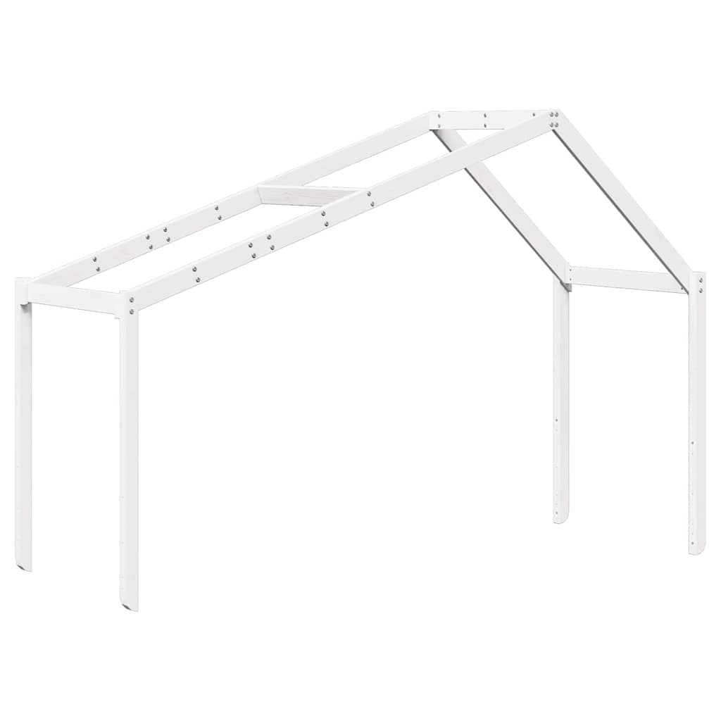 Fehér tömör fenyőfa gyerekágytető 203 x 95,5 x 142 cm 2