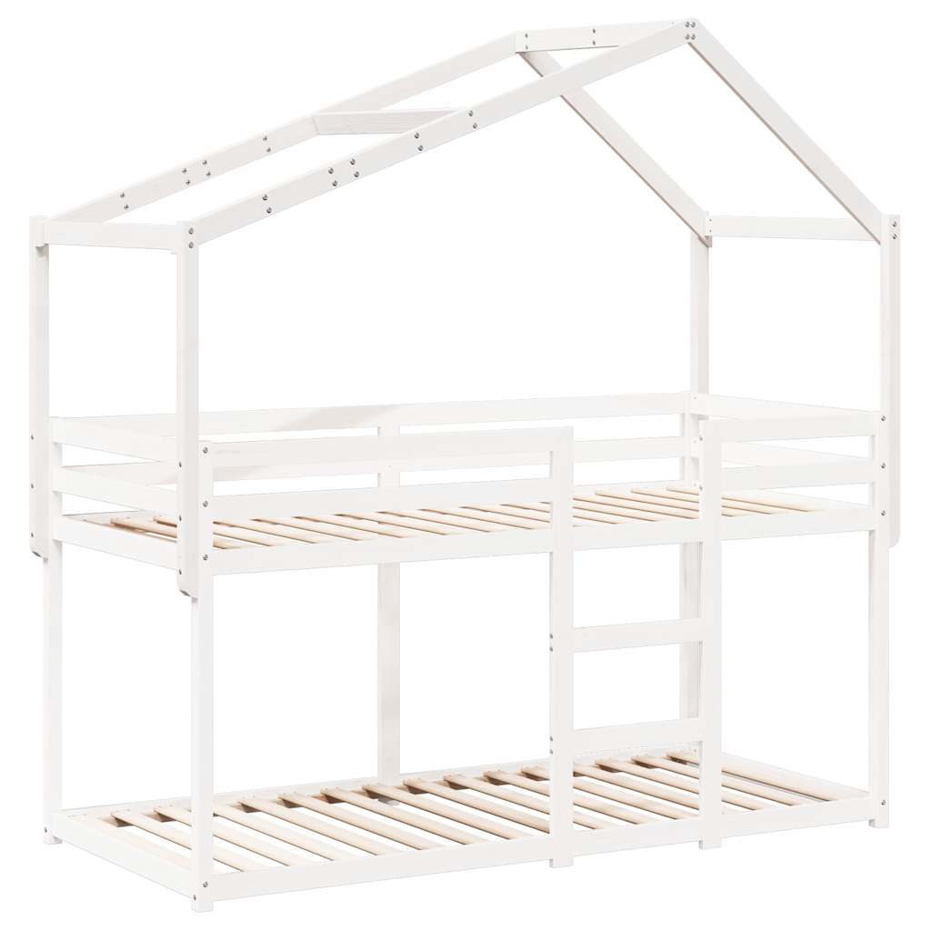 Fehér tömör fenyőfa gyerekágytető 203 x 95,5 x 142 cm 3