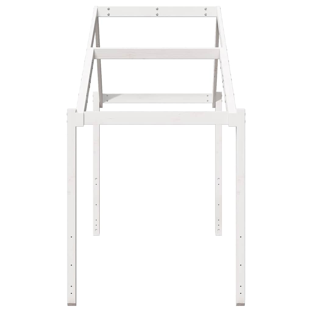 Fehér tömör fenyőfa gyerekágytető 203 x 95,5 x 142 cm 5