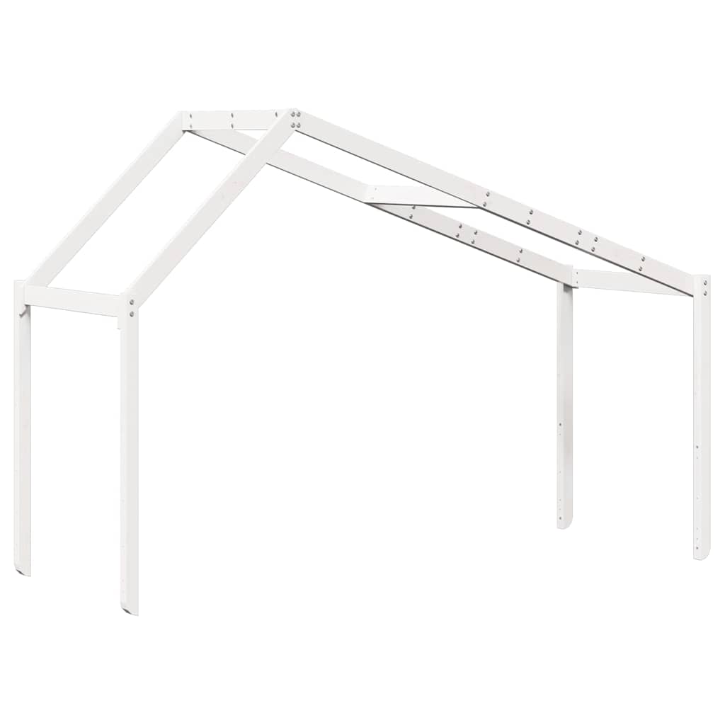 Fehér tömör fenyőfa gyerekágytető 203 x 95,5 x 142 cm 6