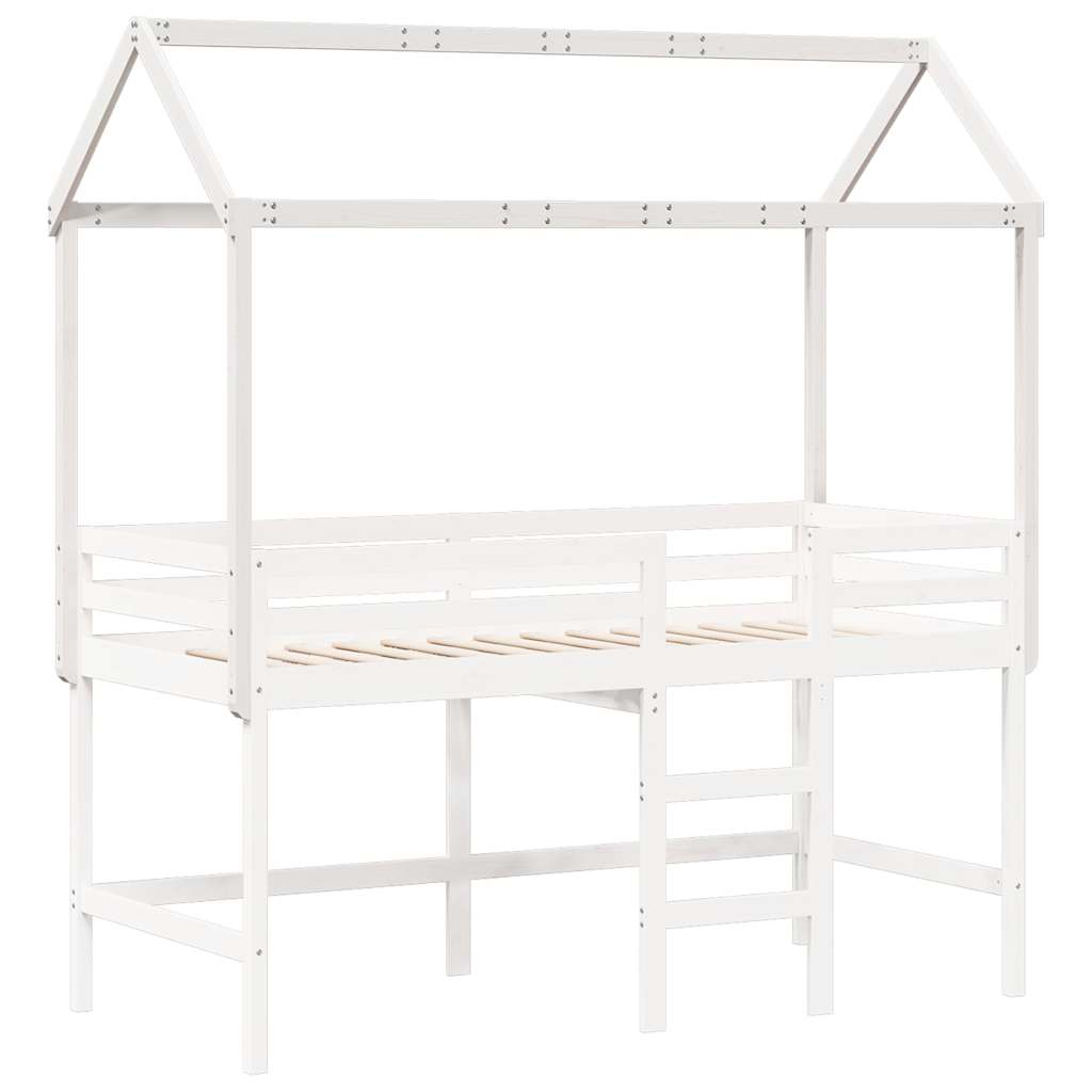 Fehér tömör fenyőfa gyerekágytető 217 x 85,5 x 154 cm 3