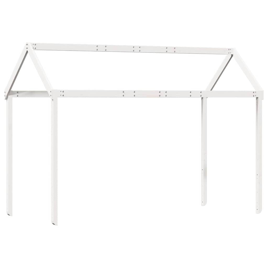 Fehér tömör fenyőfa gyerekágytető 217 x 85,5 x 154 cm 6
