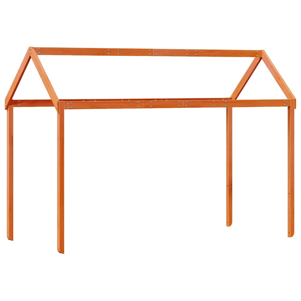 Viaszbarna tömör fenyőfa gyerekágytető 207 x 80,5 x 151,5 cm 2