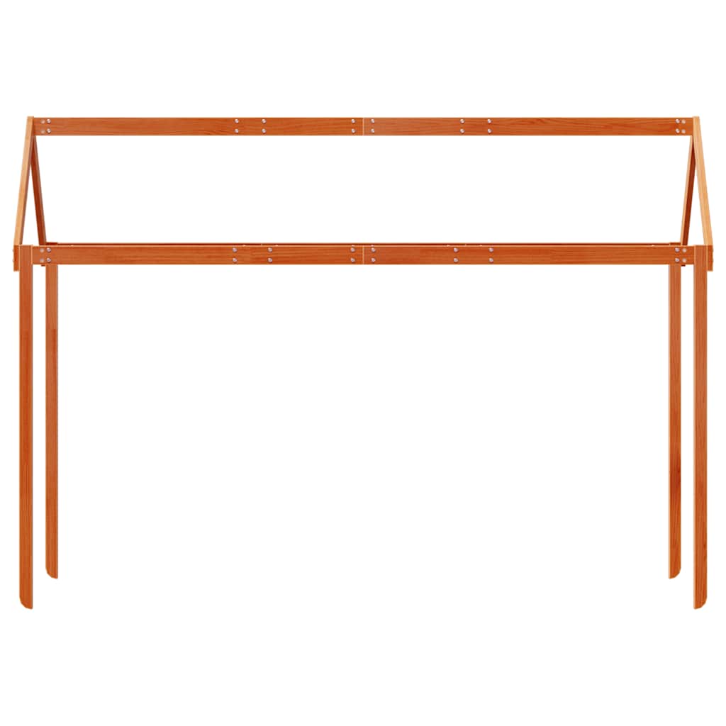 Viaszbarna tömör fenyőfa gyerekágytető 207 x 80,5 x 151,5 cm 4
