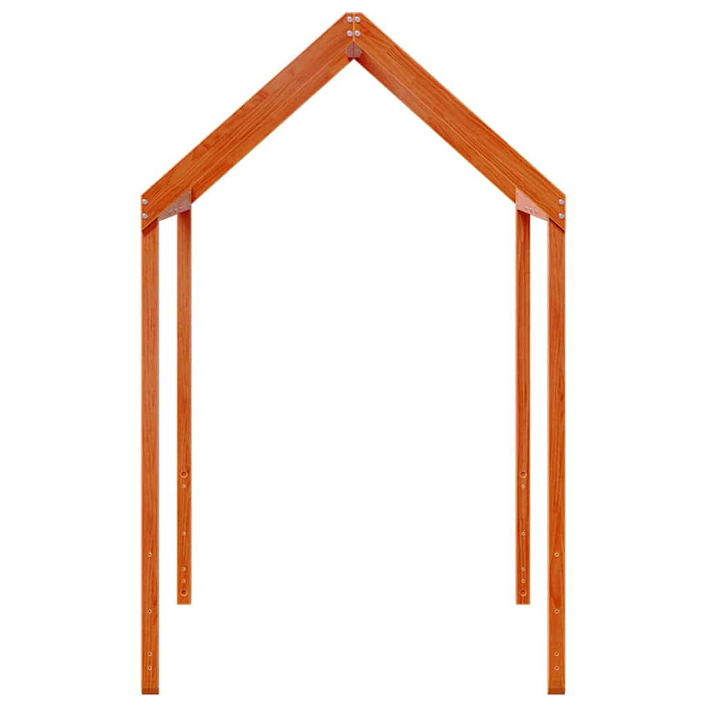 Viaszbarna tömör fenyőfa gyerekágytető 207 x 80,5 x 151,5 cm 5