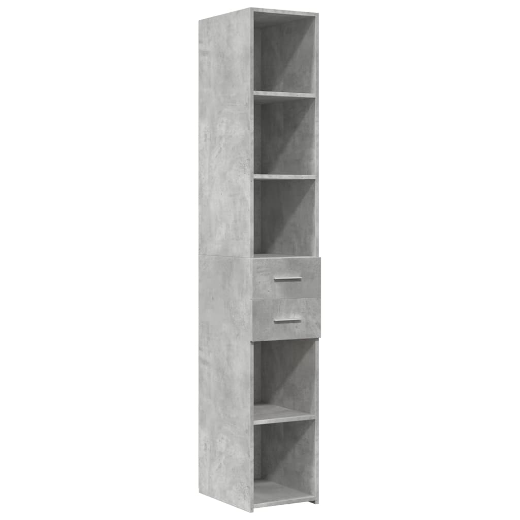 Betonszürke szerelt fa magasszekrény 30 x 42,5 x 185 cm 2