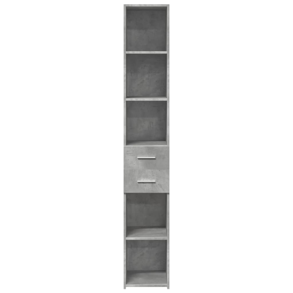 Betonszürke szerelt fa magasszekrény 30 x 42,5 x 185 cm 4