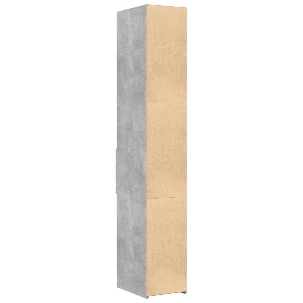 Betonszürke szerelt fa magasszekrény 30 x 42,5 x 185 cm 6