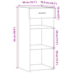 Fekete szerelt fa tálalószekrény 40 x 42,5 x 93 cm 10
