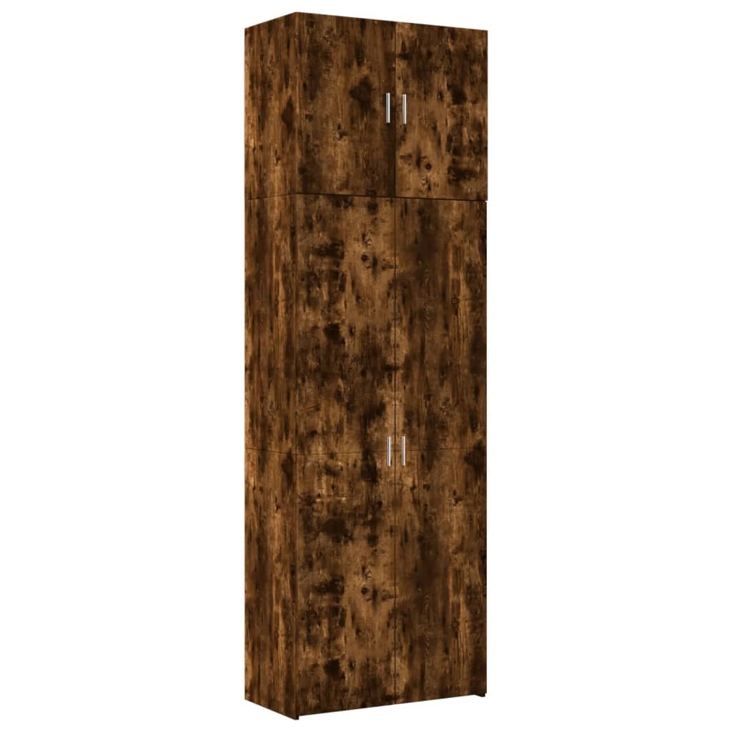 Füstös tölgy színű szerelt fa magasszekrény 80 x 42,5 x 249 cm 2