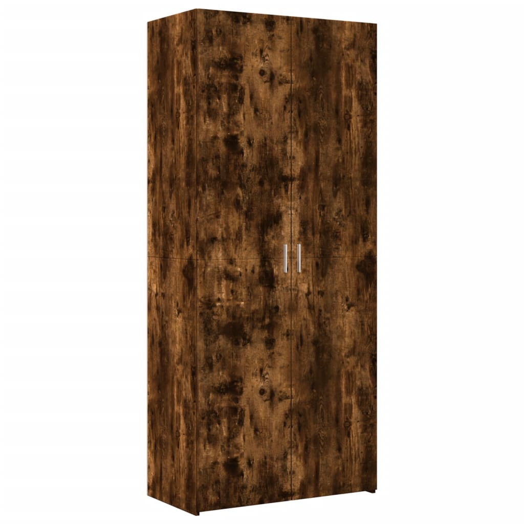 Füstös tölgy színű szerelt fa magasszekrény 80 x 42,5 x 249 cm 4