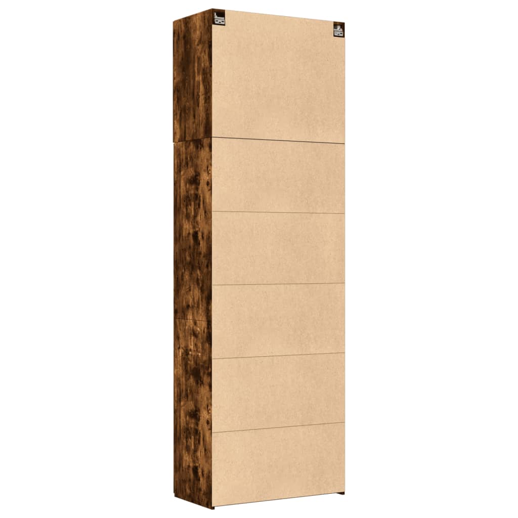 Füstös tölgy színű szerelt fa magasszekrény 80 x 42,5 x 249 cm 8