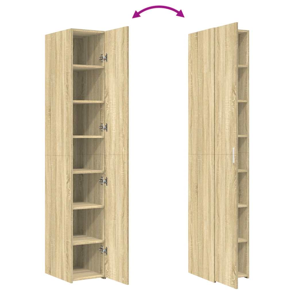 Sonoma tölgy színű szerelt fa magasszekrény 30 x 42,5 x 185 cm 8