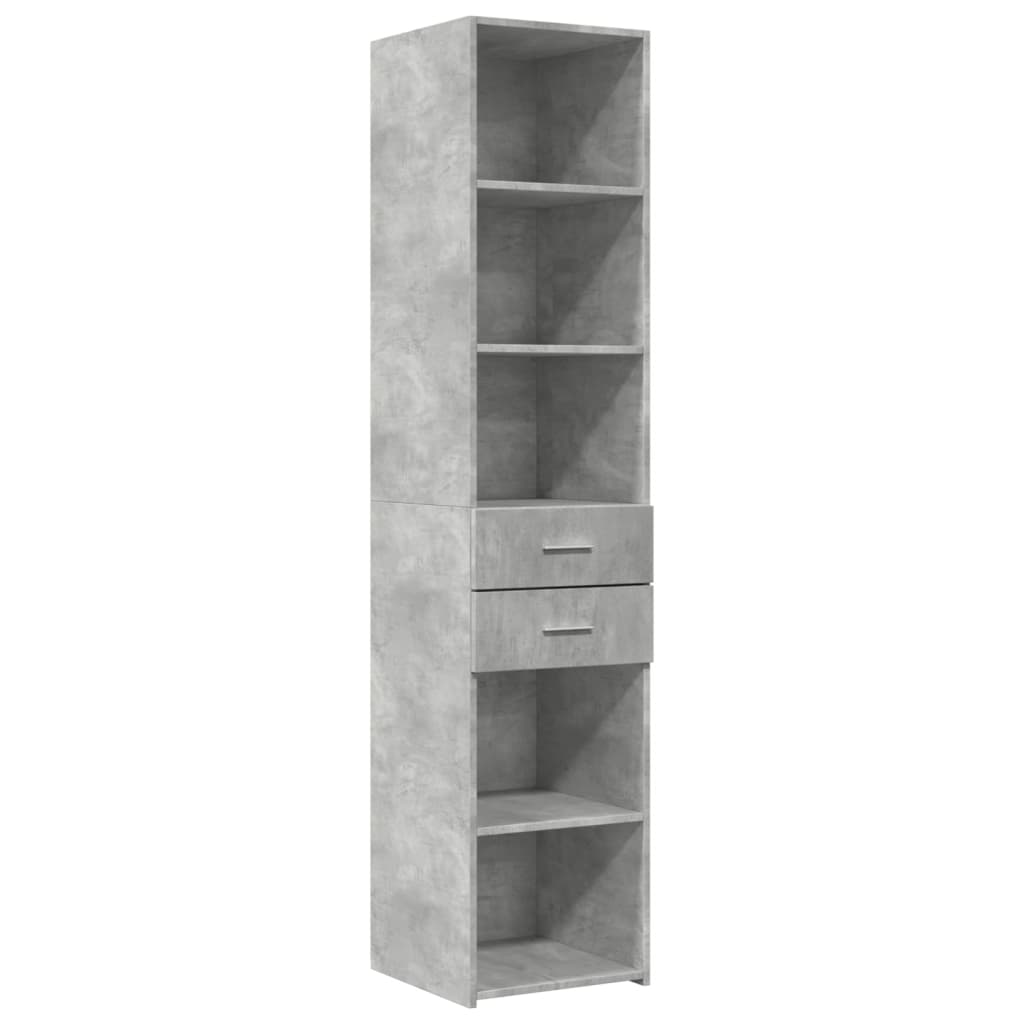 Betonszürke szerelt fa magasszekrény 40x42,5x185 cm 2
