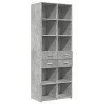Betonszürke szerelt fa magasszekrény 70 x 42,5 x 185 cm 2