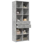 Betonszürke szerelt fa magasszekrény 70 x 42,5 x 185 cm 3