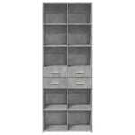 Betonszürke szerelt fa magasszekrény 70 x 42,5 x 185 cm 4