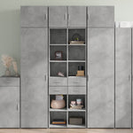Betonszürke szerelt fa magasszekrény 70 x 42,5 x 185 cm