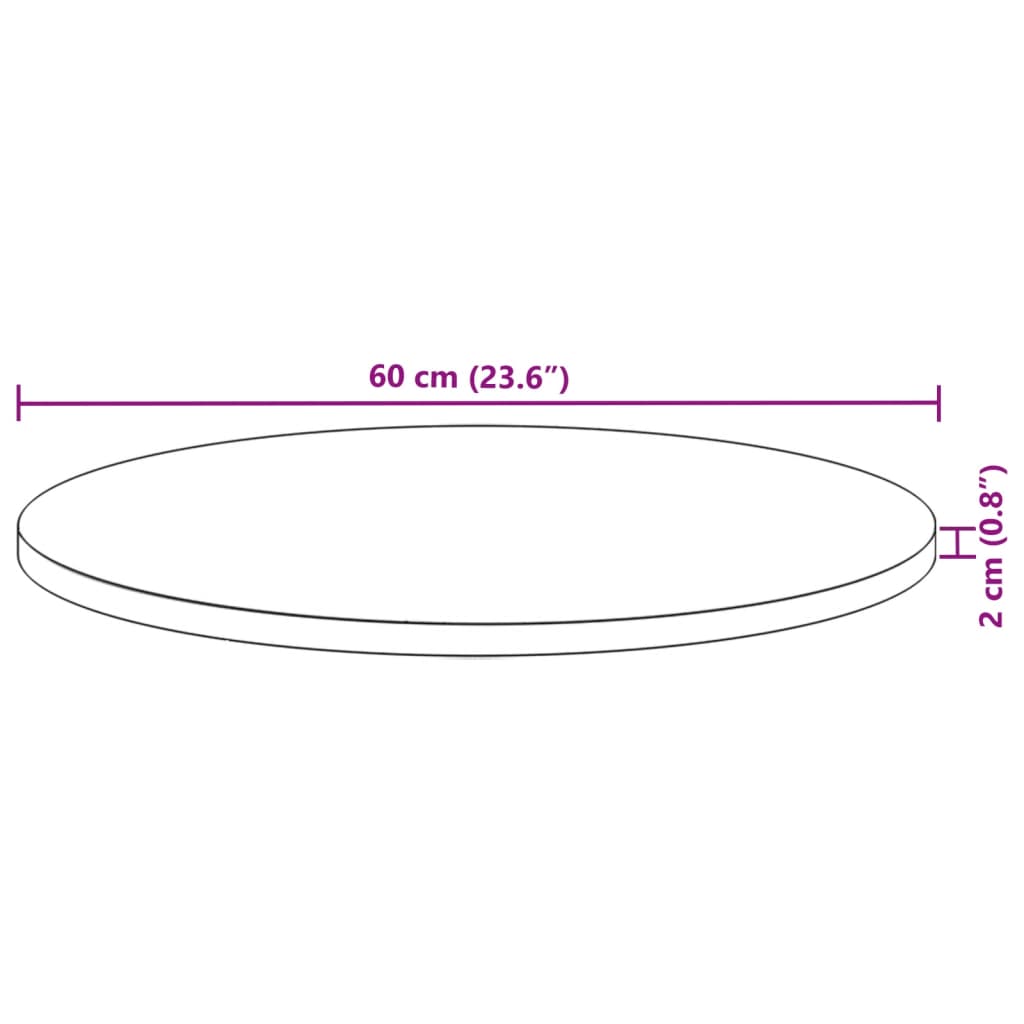 Kerek tömör akácfa asztallap Ø60 x 2 cm 9