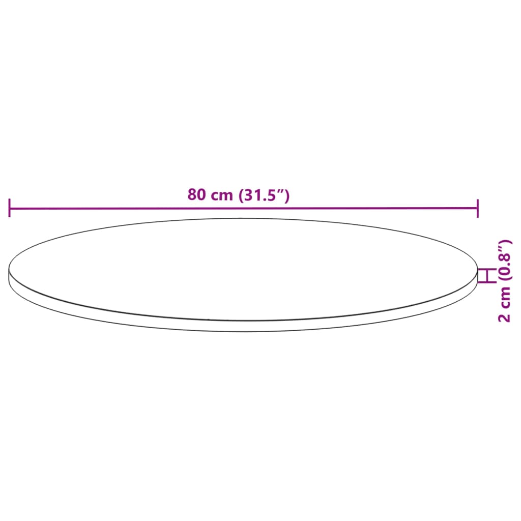 Kerek tömör akácfa asztallap Ø80 x 2 cm 9