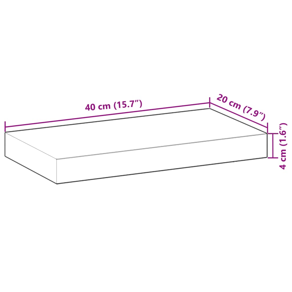 Tömör akácfa téglalap alakú asztallap 40 x 20 x 4 cm 9