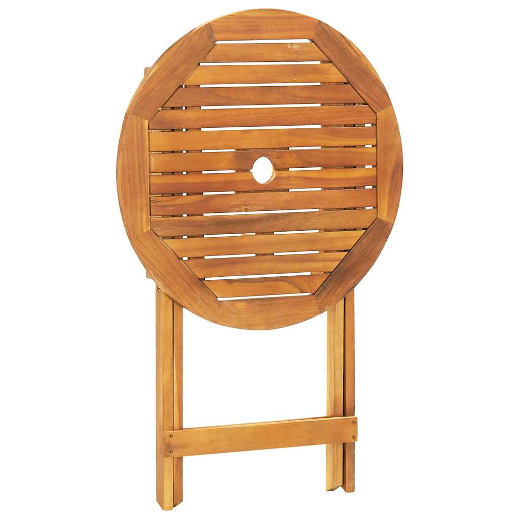 3 részes fekete polyrattan és tömör fa bisztrószett 8