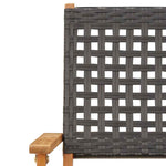 3 részes fekete polyrattan és tömör fa bisztrószett 10