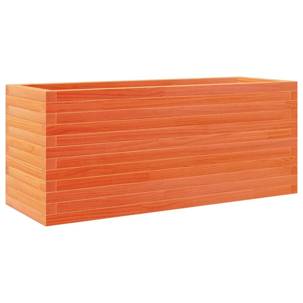 Viaszbarna tömör fenyőfa kerti virágláda 110 x 40 x 46 cm 2
