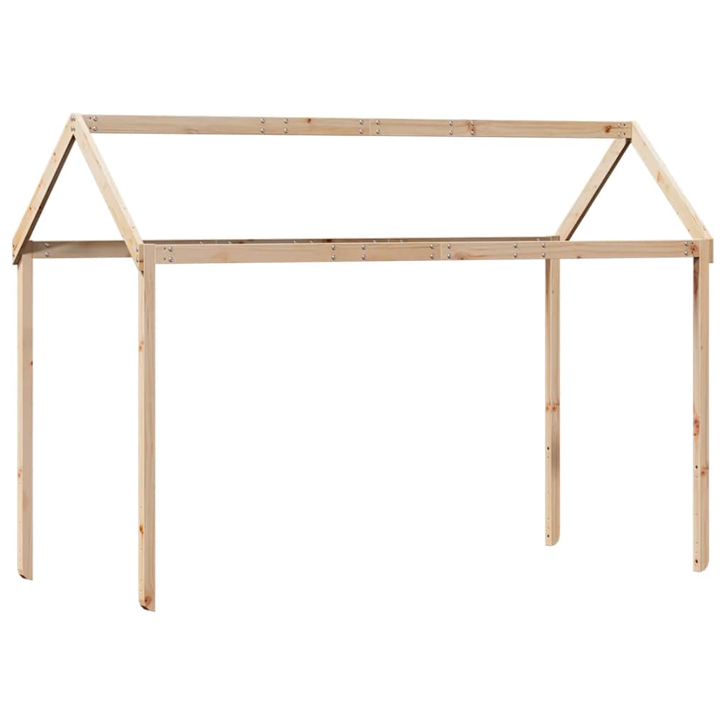 Tömör fenyőfa magasított ágy tetővel 80 x 200 cm 6