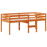 Viaszbarna tömör fenyőfa magasított ágy tetővel 80 x 200 cm 5